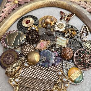 Handmade Mixed Vintage Jewelry Framed Art